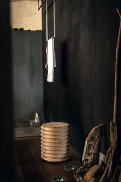 VITAE SMALL & BIG - Solid cedarwood stool by Riva 1920 - view 3